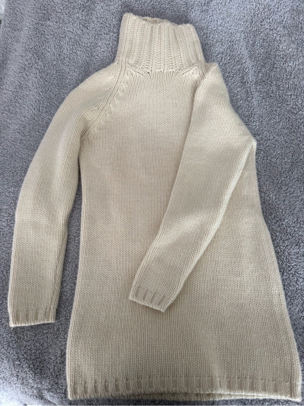 Malo Cream Turtleneck Sweater Dress